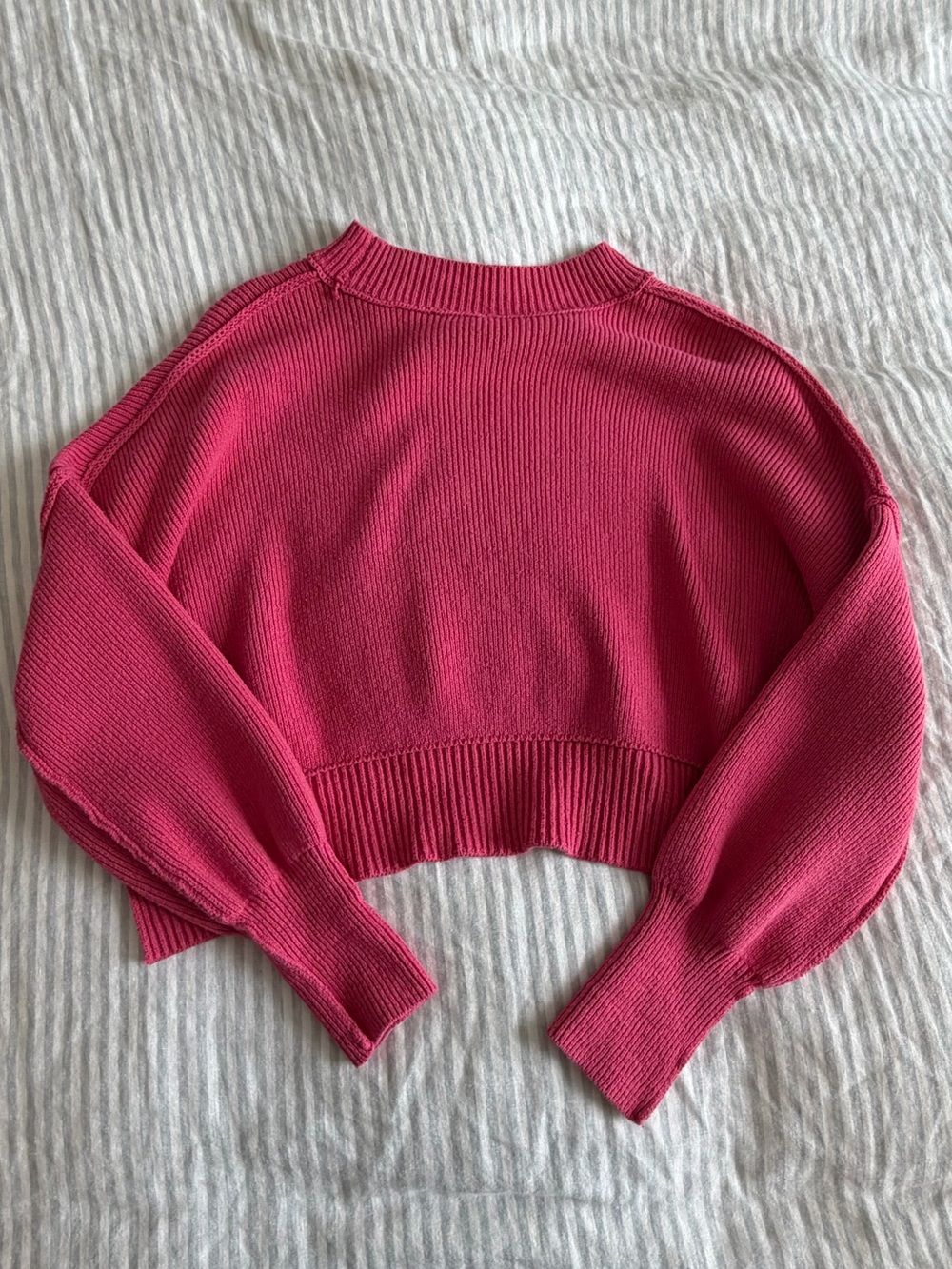 Free People Pink Cropped Sweater Size Small - Picture 4 of 5